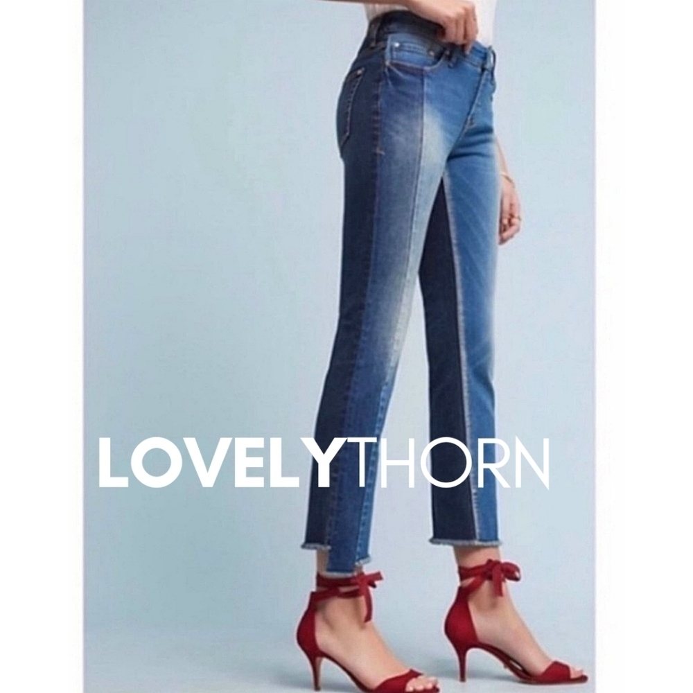 PILCRO & THE LETTERPRESS // ultra-flattering rare 2 tone parallel jeans